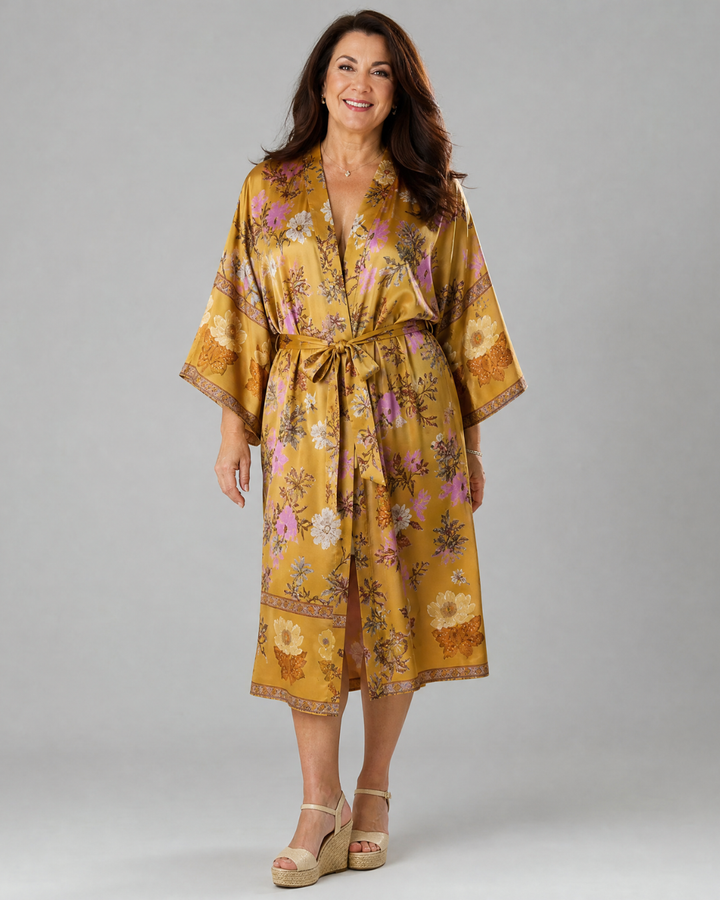 Miralyn | Robe de chambre en satin floral