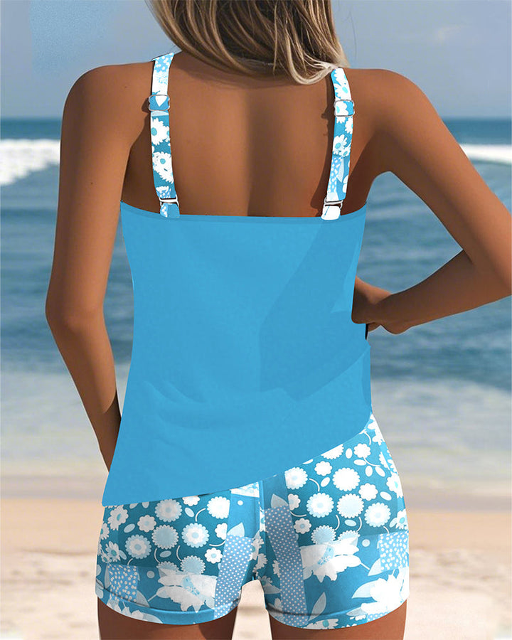SABRINA - Comfortable fit two-piece swimsuit with floral beach style