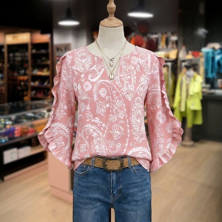 Vintage Floral Print Blouse