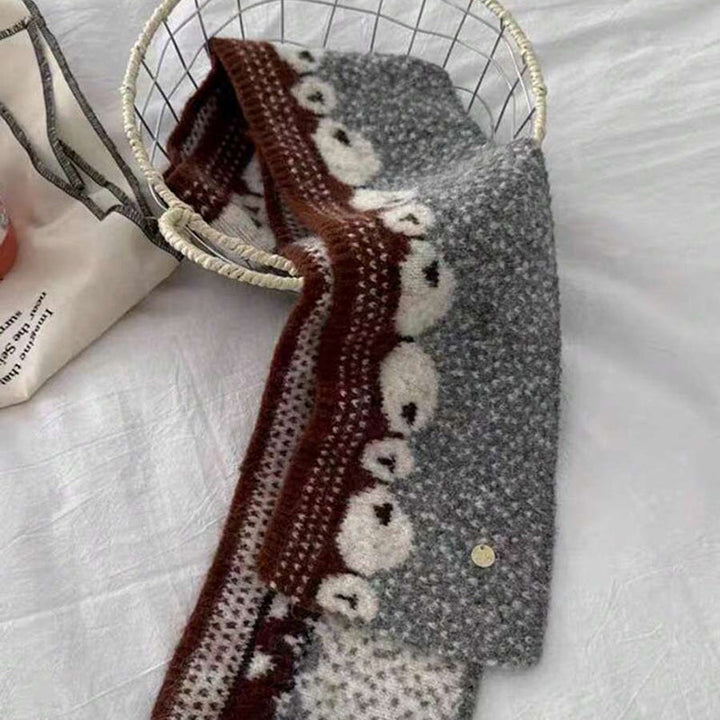 Warm Sheep Patterned Scarf