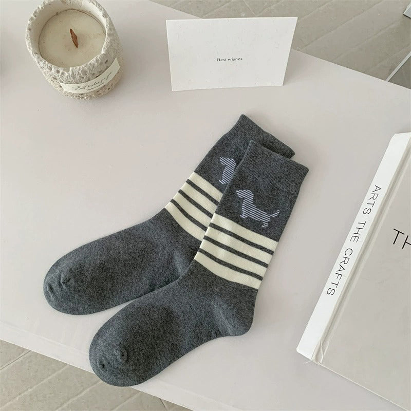 Casual Puppy Print Socks