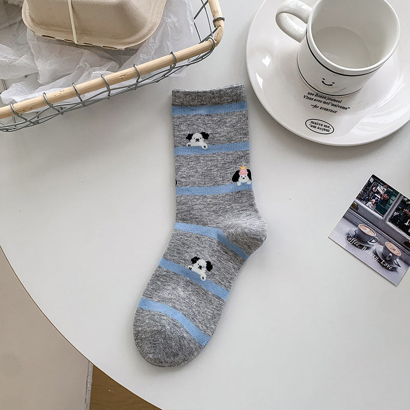 Casual Puppy Print Socks