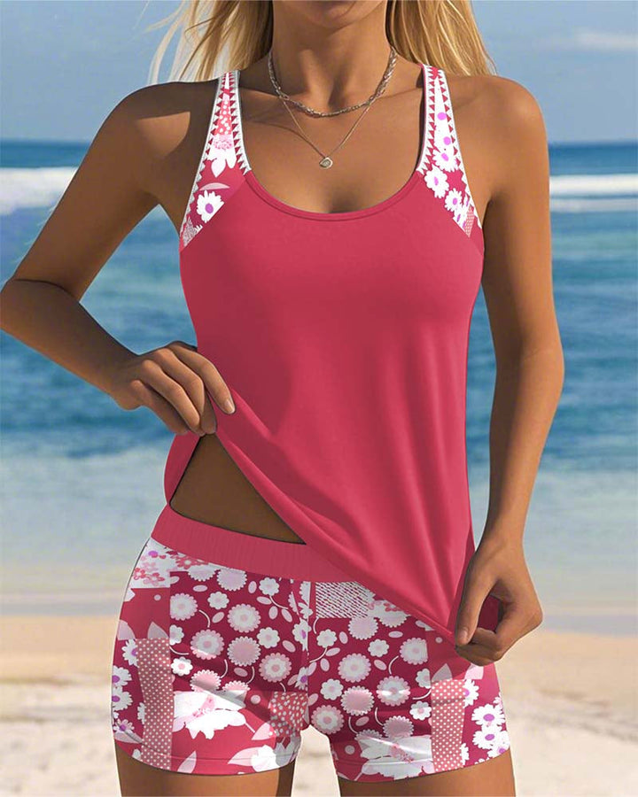 SABRINA - Comfortable fit two-piece swimsuit with floral beach style