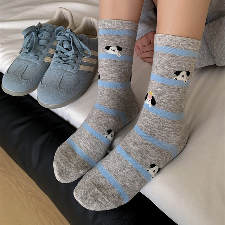Casual Puppy Print Socks