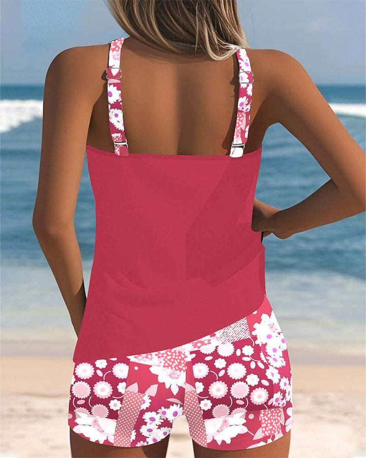 SABRINA - Comfortable fit two-piece swimsuit with floral beach style