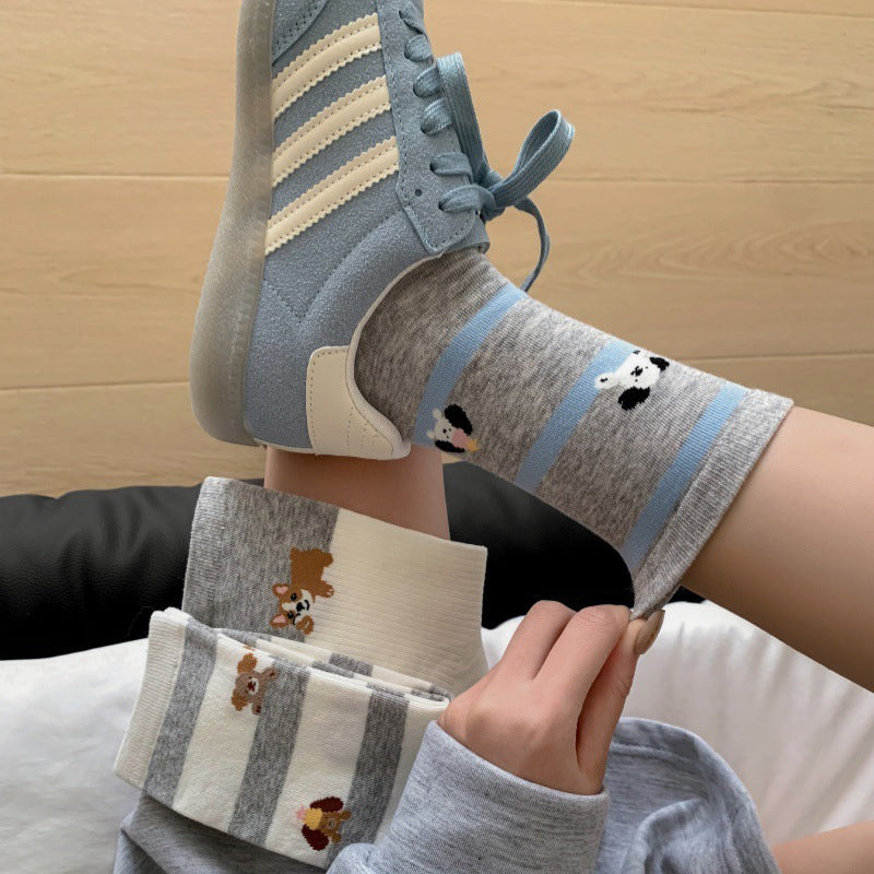 Casual Puppy Print Socks