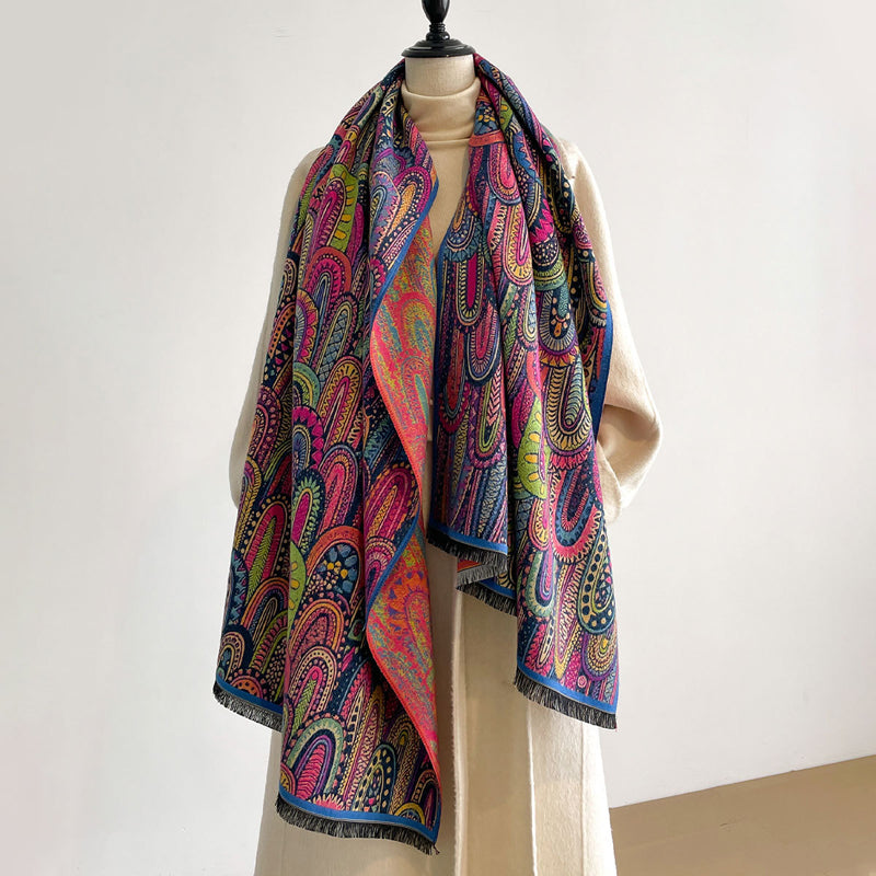 Vintage Abstract Print Scarf