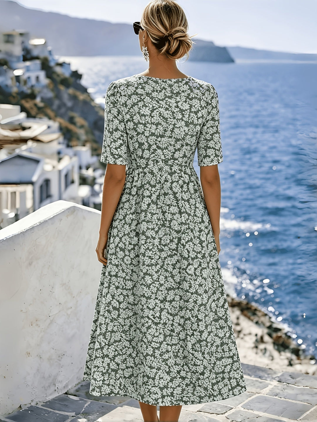 Sienna™ | Robe Midi Florale Élégante