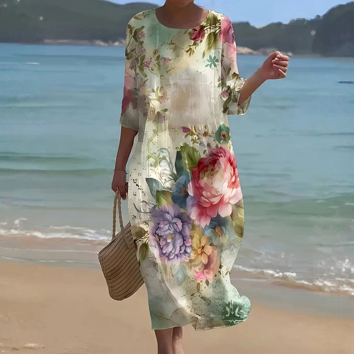 Vintage Floral Print Dress