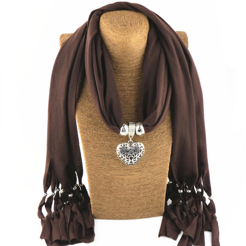 Heart Pendant Vintage Scarf