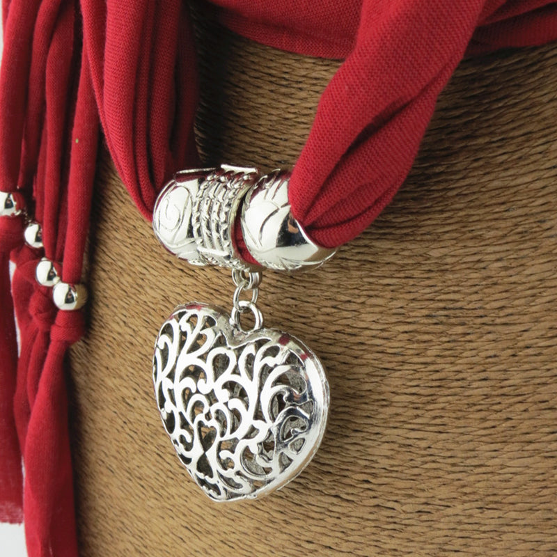 Heart Pendant Vintage Scarf