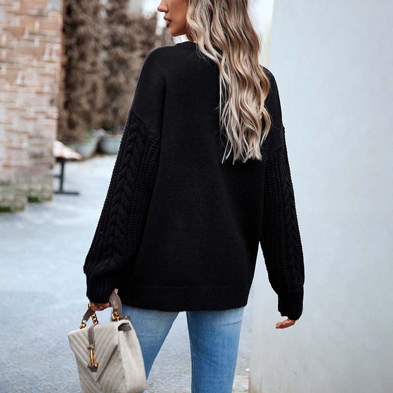 Casual Solid Colour Knit Sweater