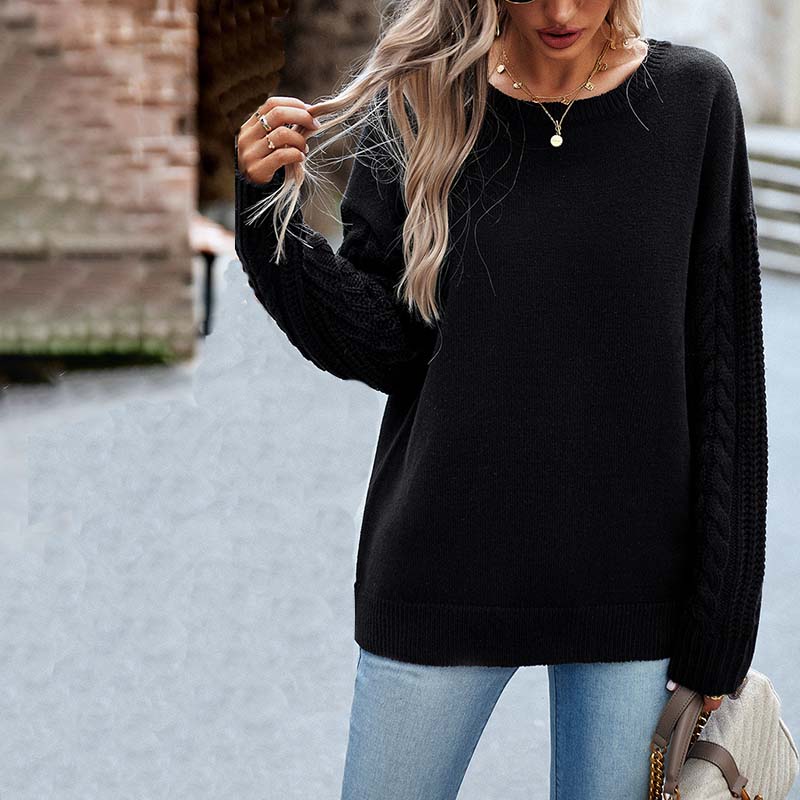 Casual Solid Colour Knit Sweater