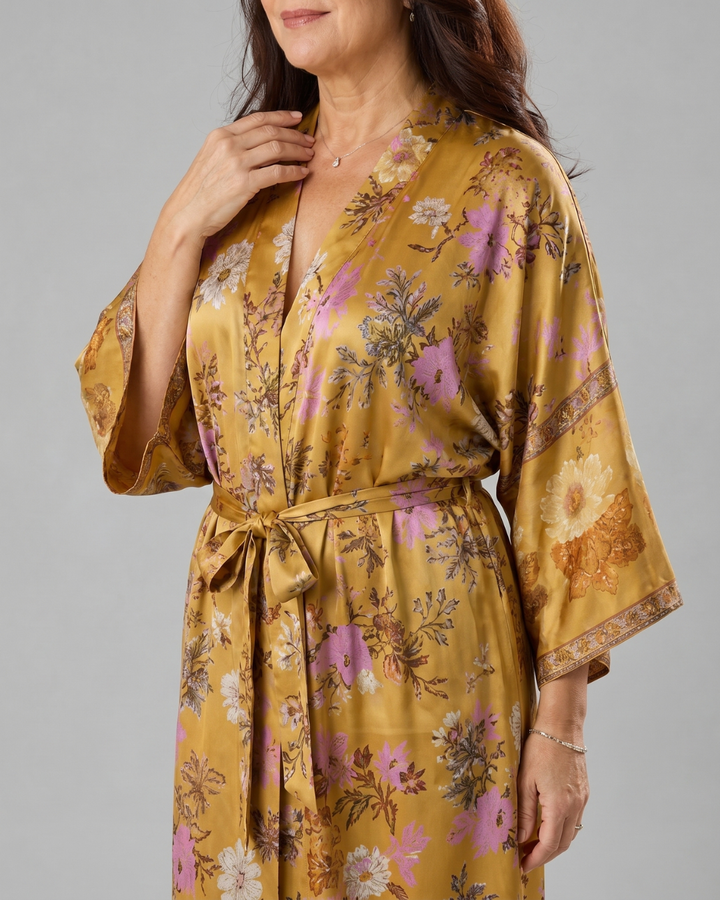 Miralyn | Robe de chambre en satin floral