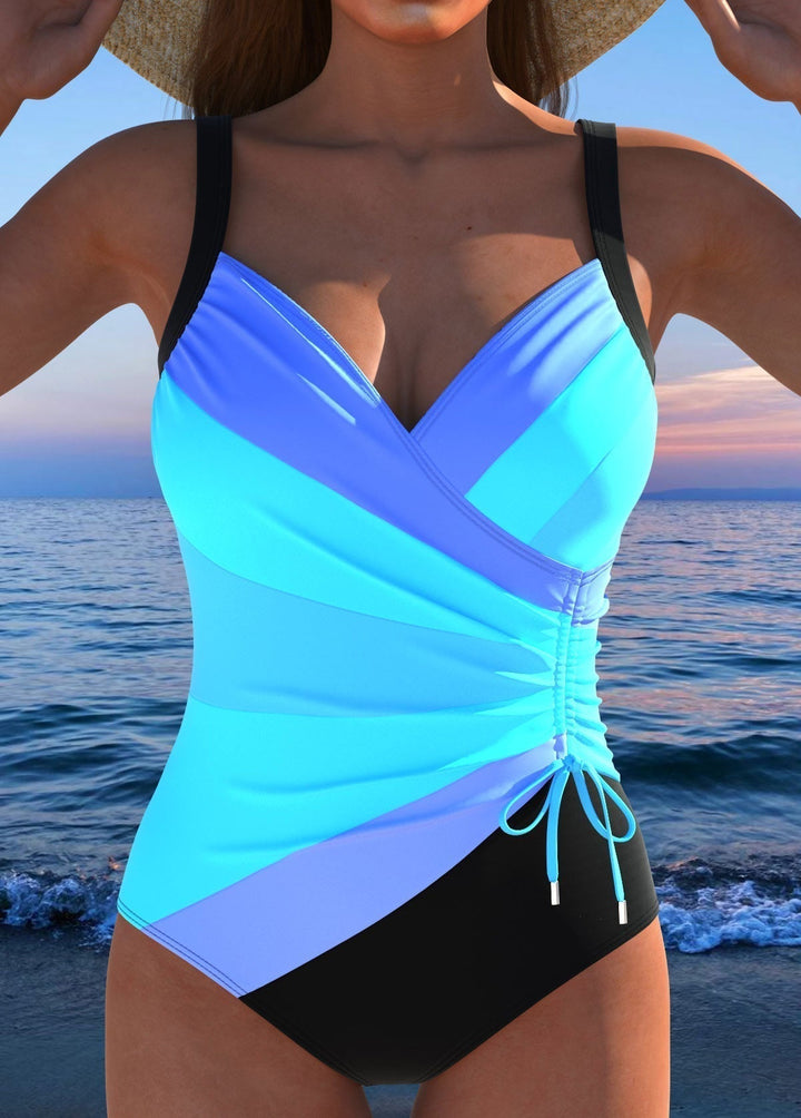 Maillot de bain enroulé luxueux avec imprimé coloré