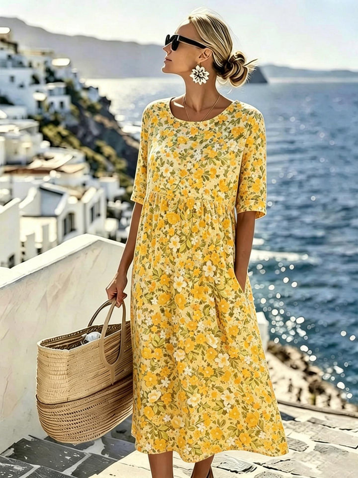 Marigold™ | Robe Midi Champ de Fleurs Sauvages