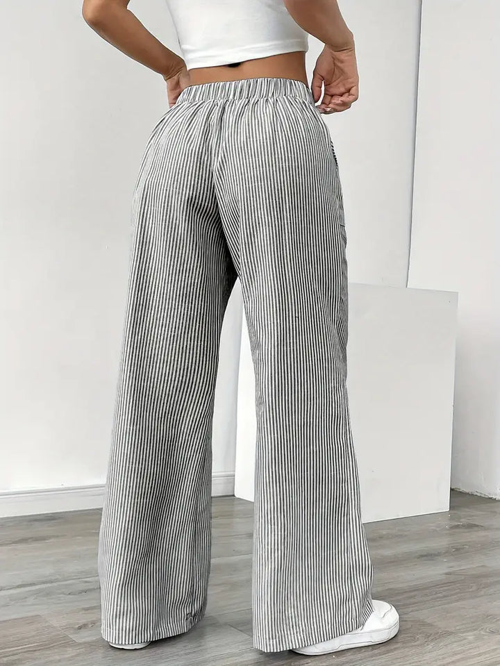 Louise - Pantalons Rayés Décontractés