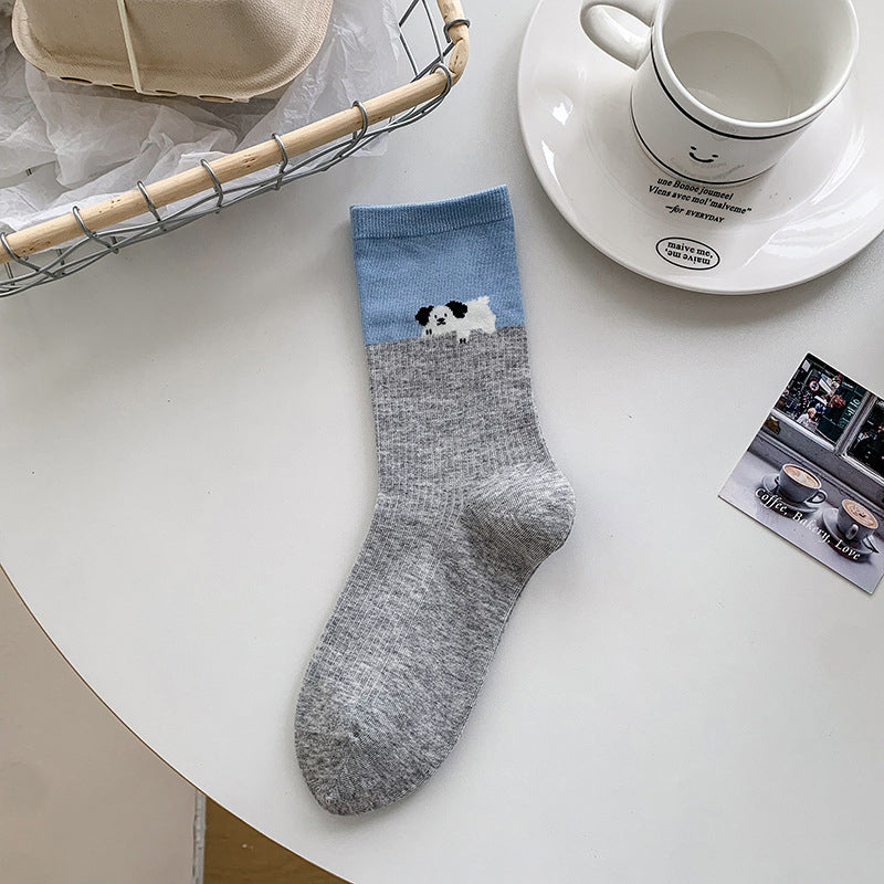 Casual Puppy Print Socks