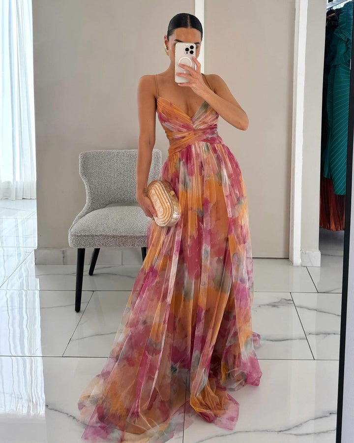 Delacroix - Robe Maxi Florale Élégante
