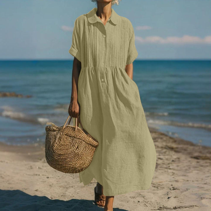 Arianne | Elegant Fluid Cotton Shirt Dress