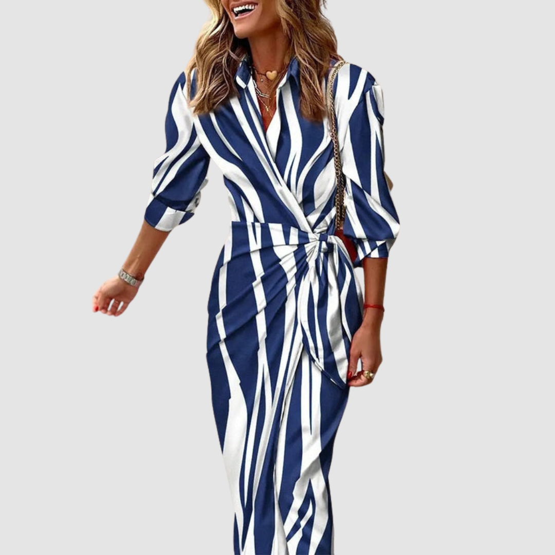 Cecilia | Striped Midi Dress