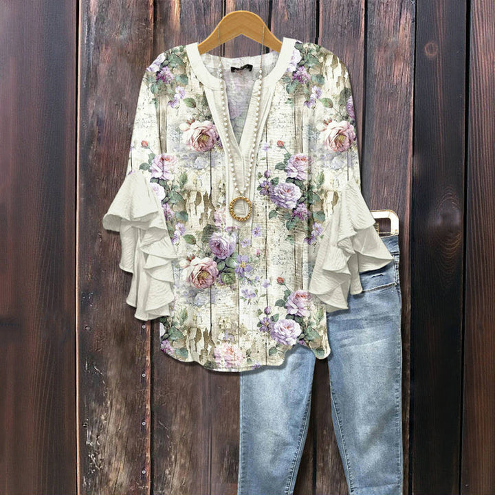 Casual Floral Print Blouse