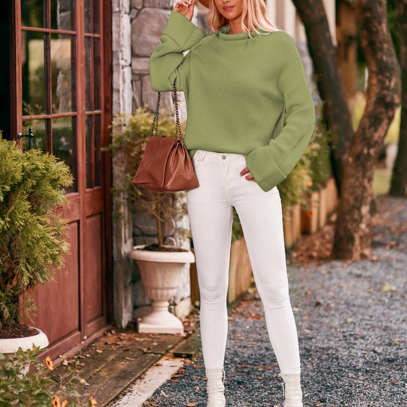Casual Solid Colour Knit Sweater