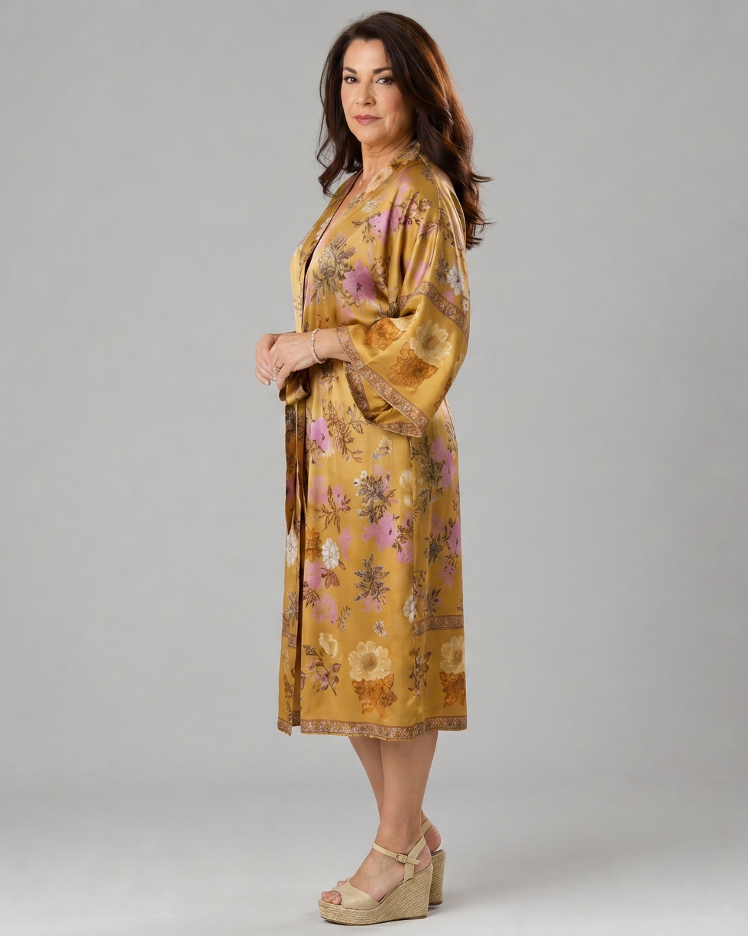 Miralyn | Robe de chambre en satin floral