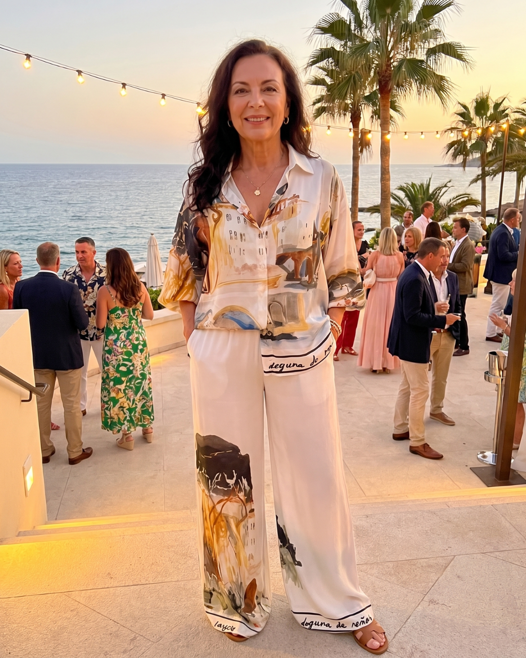 Calyra | Blouse à Imprimé Artistique et Ensemble de Pantalons Amples