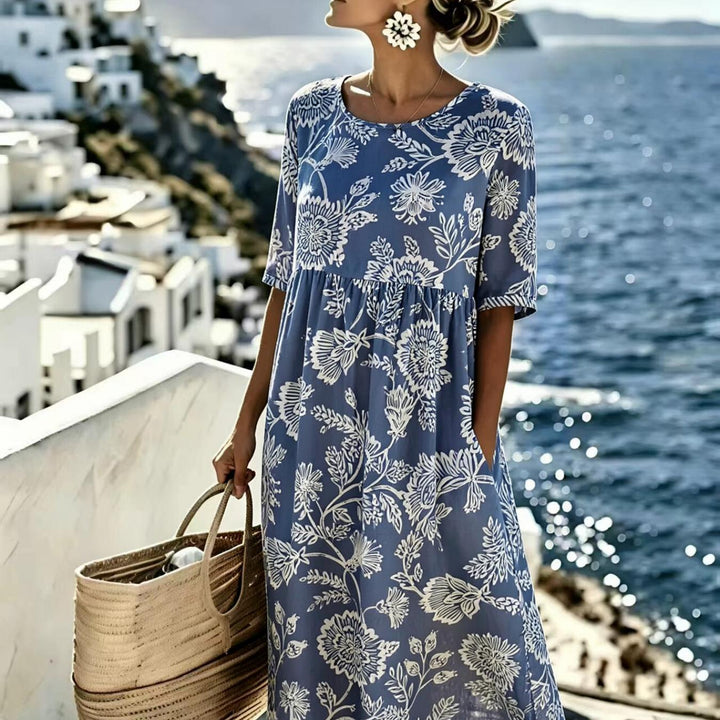 Evie™ - Robe Midi Élegante à Fleurs d&