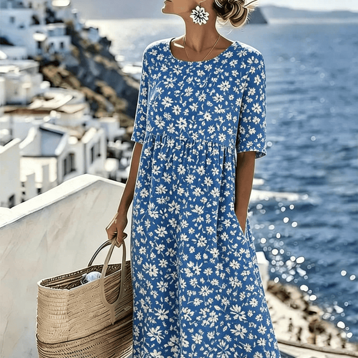 Grace™ - Robe Midi Élegante à Fleurs d&