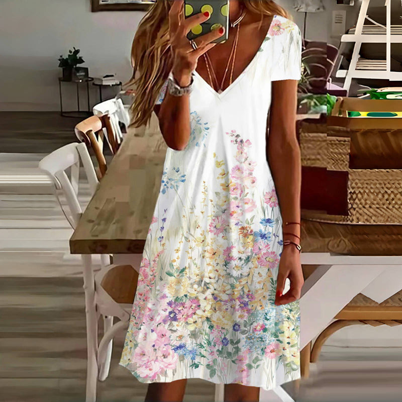 Casual Floral Print Dress