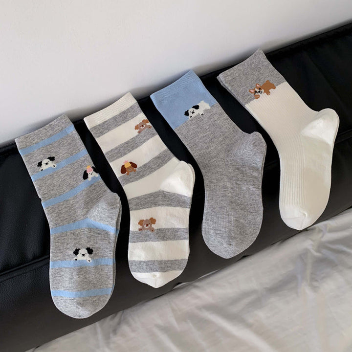 Casual Puppy Print Socks