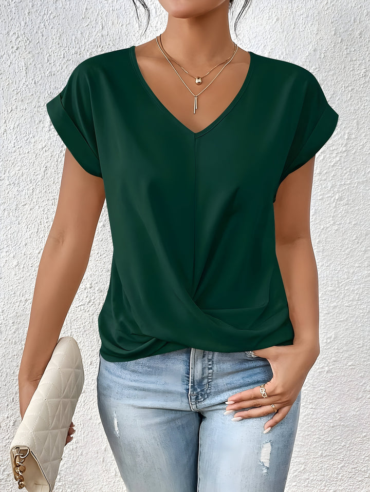 BELLA | Haut V-Cou Détail Twist Classique