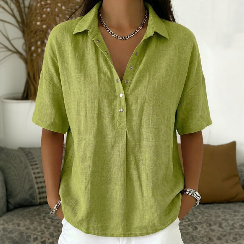 Casual Solid Colour Blouse