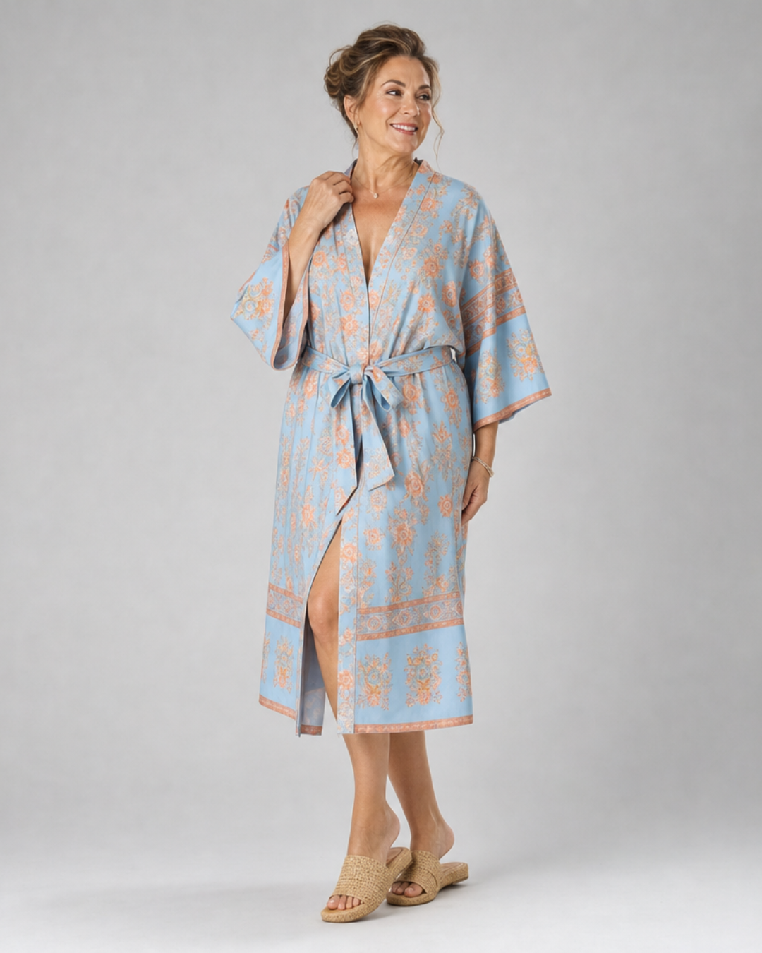 Miralyn | Robe de chambre en satin floral