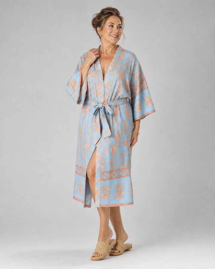 Miralyn | Robe de chambre en satin floral