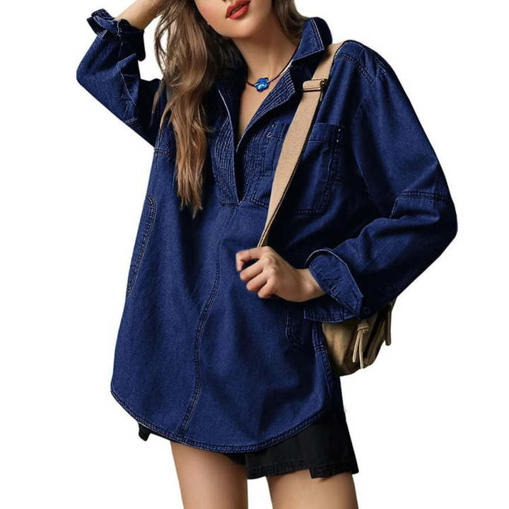 Emilia | Tunique en Denim Chic à Col en V