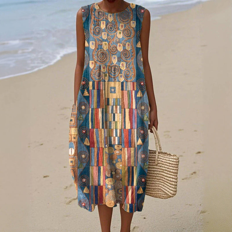 Colourful Geometric Print Dress