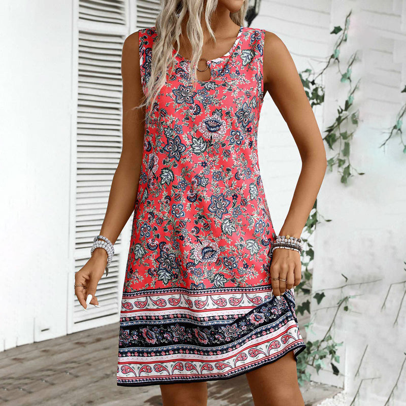 Vintage Ethnic Print Dress