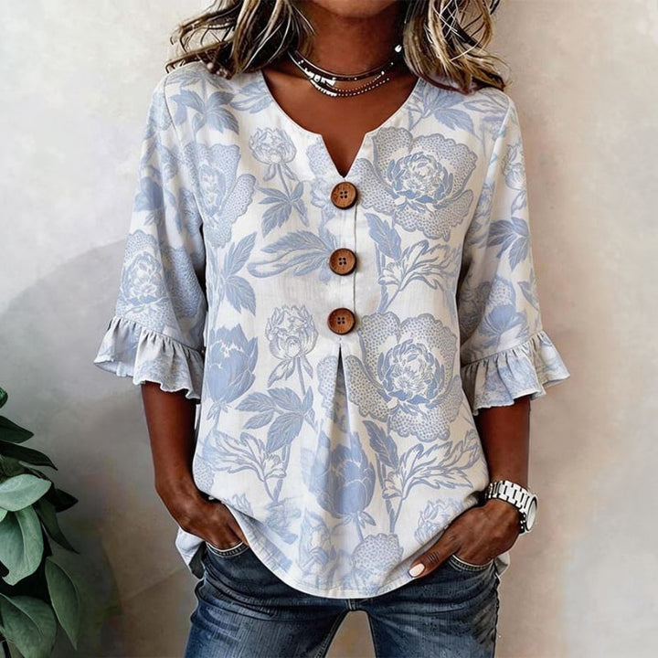 Vintage Floral Print Blouse