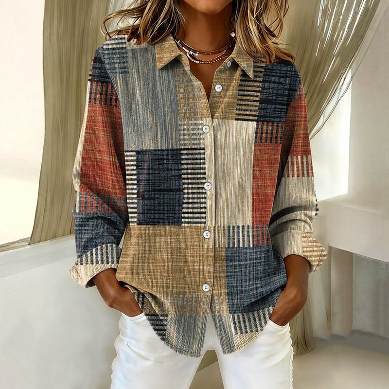 Vintage Colour Block Blouse