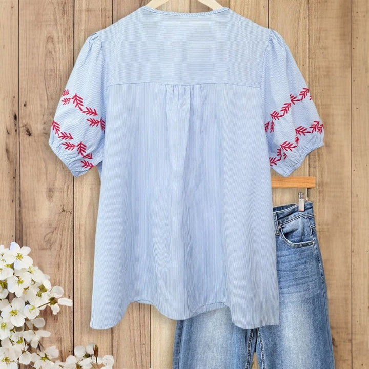 Vintage Floral Print Blouse