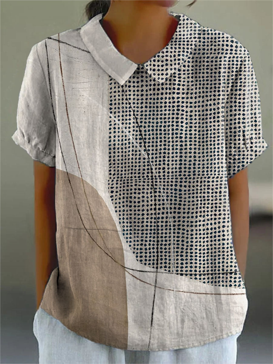 Lana | Chemise avec des Points et Lignes Abstraits