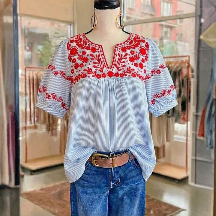 Vintage Floral Print Blouse