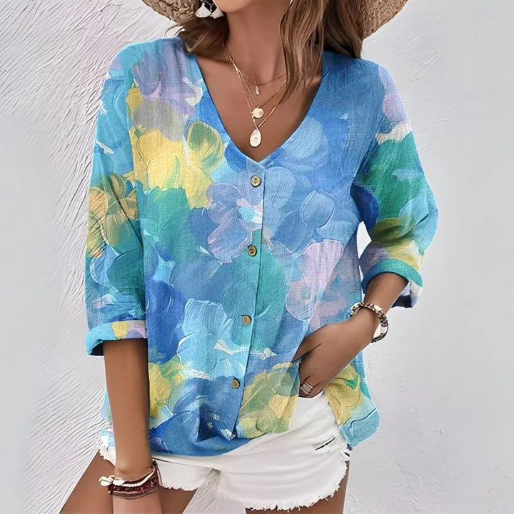 【Long Sleeve】Colourful Casual Blouse
