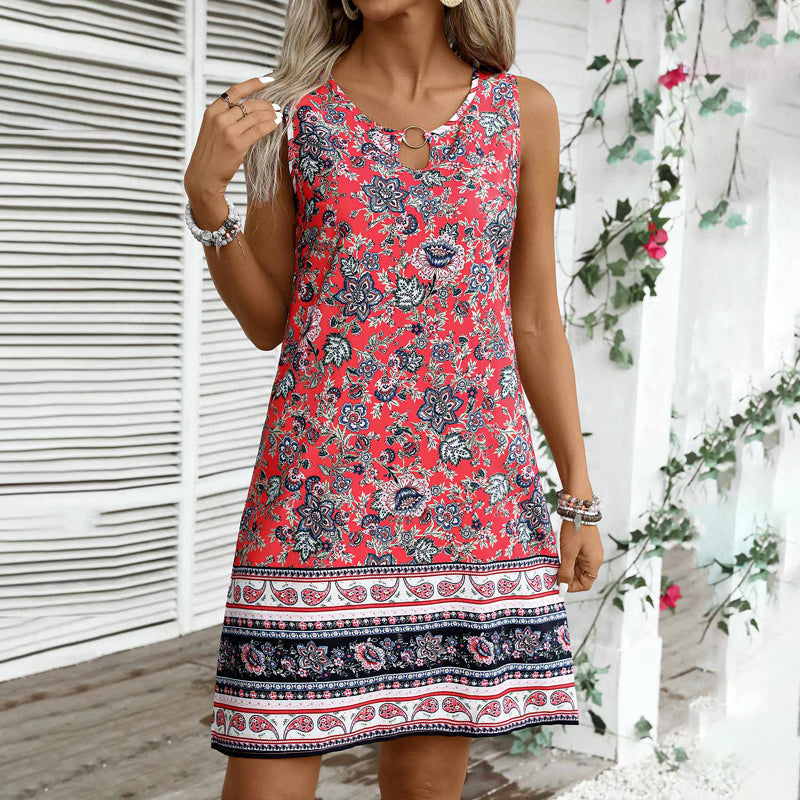 Vintage Ethnic Print Dress