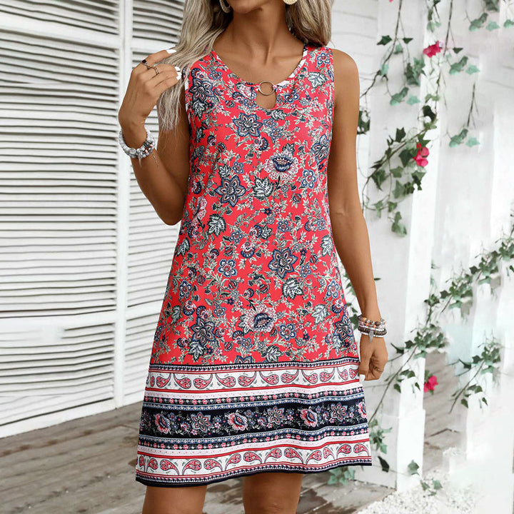 Vintage Ethnic Print Dress