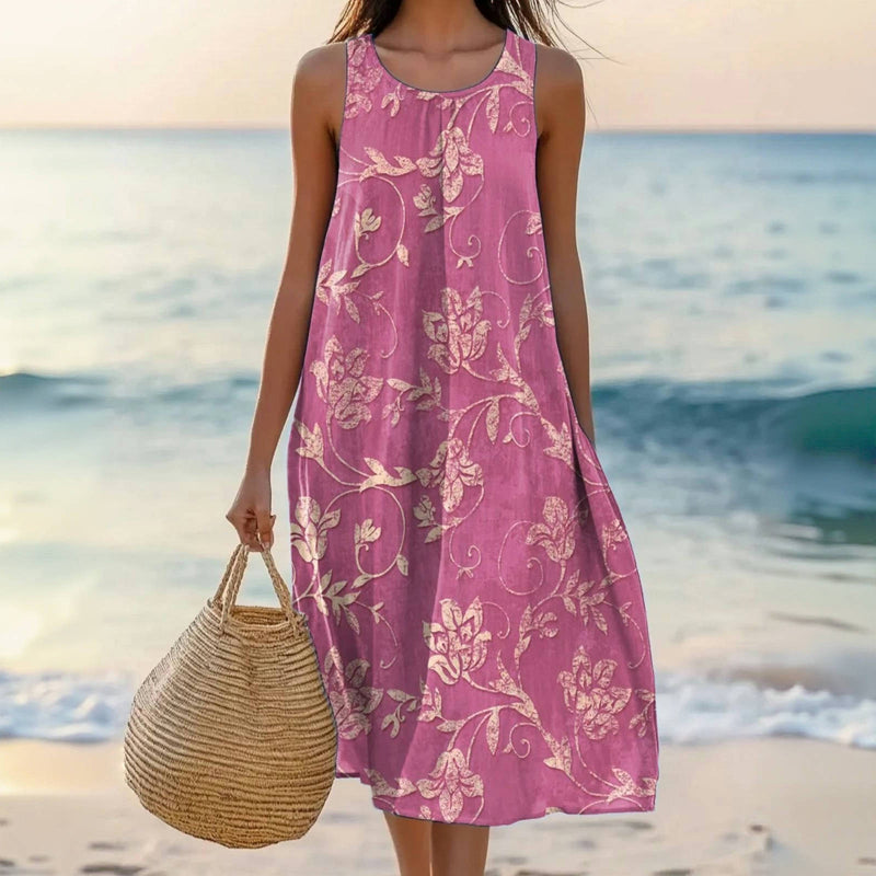 Vintage Floral Print Dress