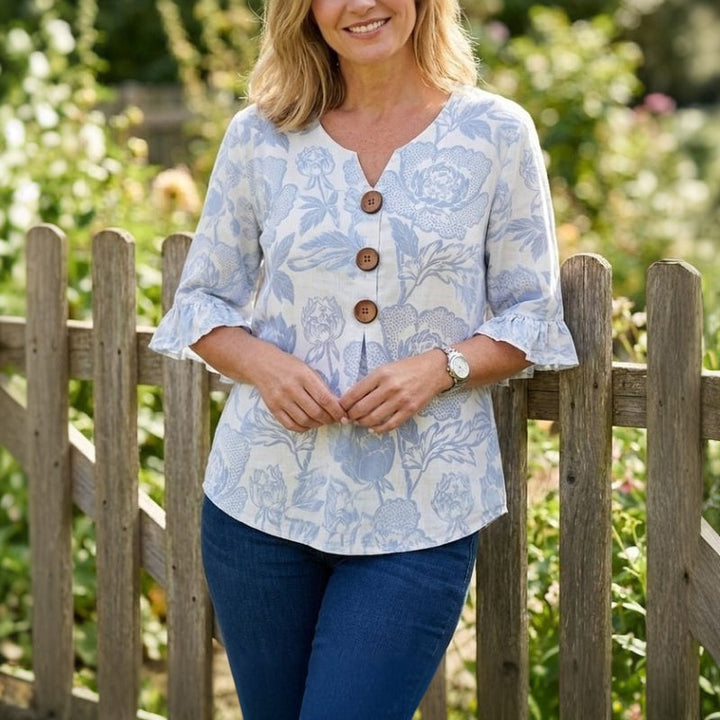 Vintage Floral Print Blouse